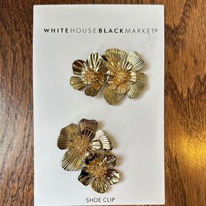 White House Black Market Metallic Floral Shoe Clips